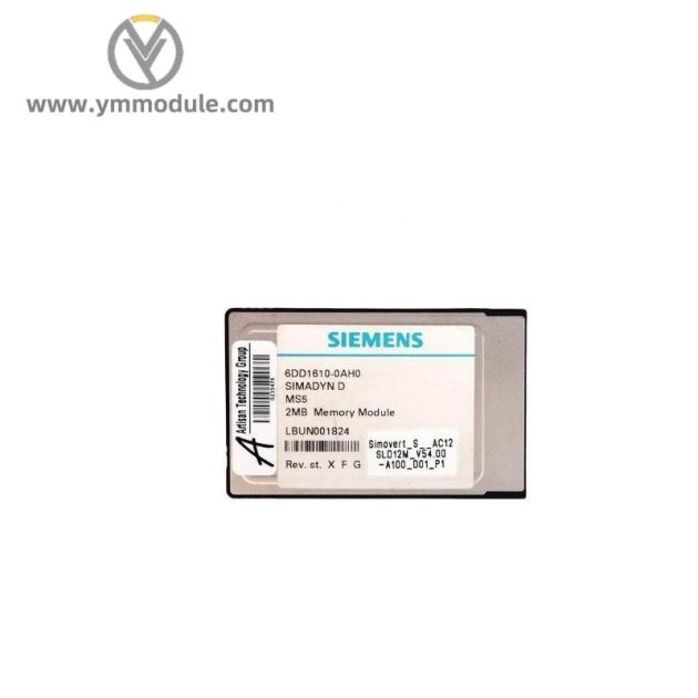 Siemens 6DD1610-0AH0 SIMADYN D Memory Submodule for High-Performance Technological Applications